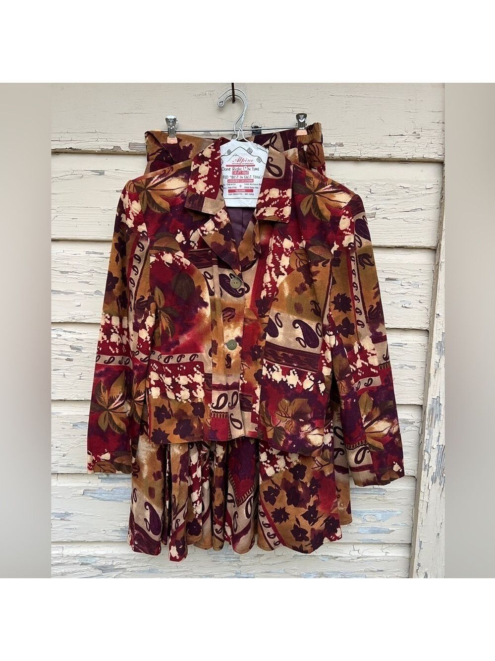 Vintage Carlo Moda 80s 90s Modal Western Rodeo Wrap Skirt Set Button-Down Jacket